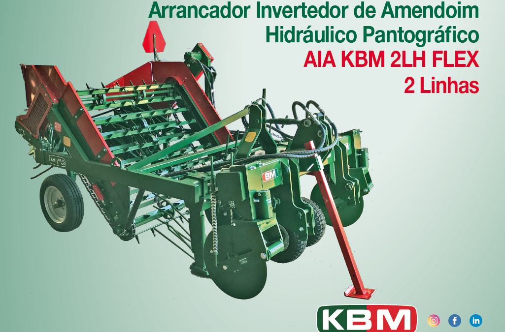 Arrancador Invertedor de Amendoim Hidráulico Pantográfico – AIA KBM 2LH Flex –  2 Linha