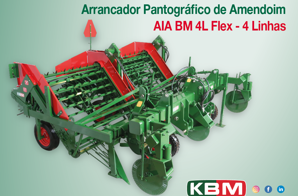 Arrancador Pantográfico de Amendoim – AIA KBM 4L Flex – 4 linhas