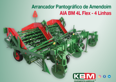 Arrancador Pantográfico de Amendoim – AIA KBM 4L Flex – 4 linhas